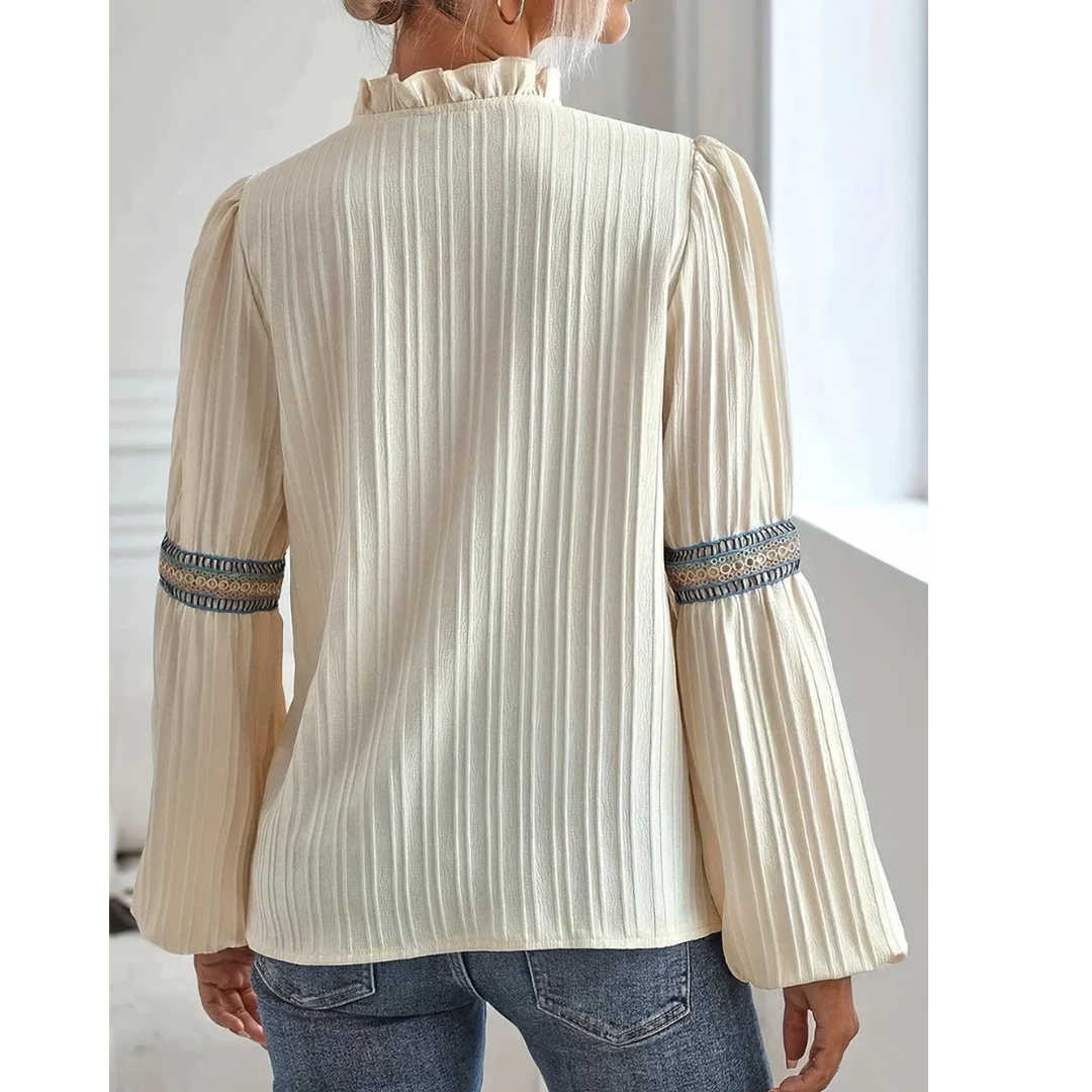 Eileen | Casual damesblouse met V-hals | Lange mouw